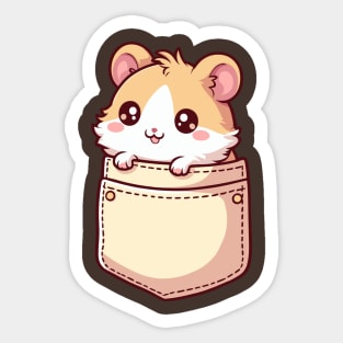 Hamster in Pocket Cute Kawaii Rodent Lover Sticker